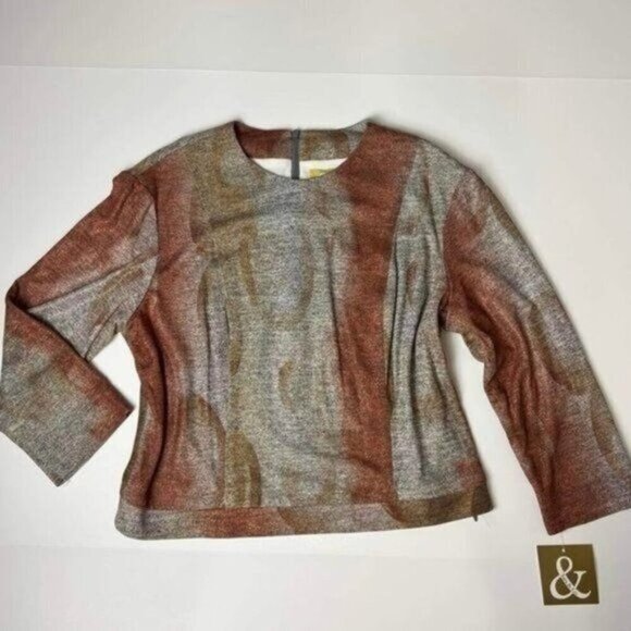 SARA & Co Bronze Rust Glitter Top Size 12 - Picture 1 of 7